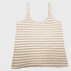 J. Crew women's beige taupe striped linen tank top size XS